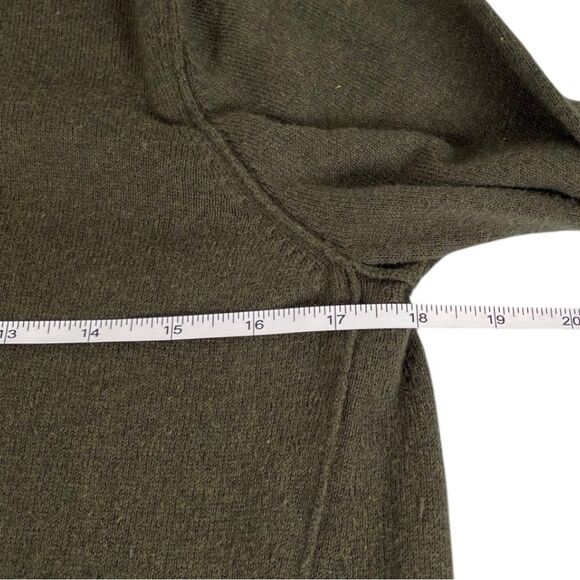 Lisa Todd Women XS ruffle heart green pink leopard crewneck cotton blend sweater - Picture 5 of 7